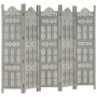 Screen 5 panels hand carved gray mango wood 200x165 cm by vidaXL, Room dividers - Ref: Foro24-285323, Price: 266,85 €, Discou...