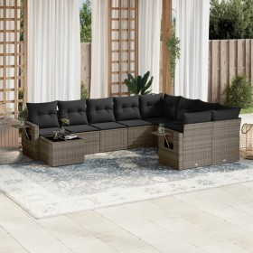 Garden sofa set 10 pieces with gray synthetic rattan cushions by , Garden sets - Ref: Foro24-3220659, Price: 652,46 €, Discou...