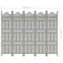 Screen 5 panels hand carved gray mango wood 200x165 cm by vidaXL, Room dividers - Ref: Foro24-285323, Price: 266,85 €, Discou...