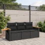 Set Gartensofas mit Kissen 3 Stück synthetisches Rattan schwarz von , Gartensets - Ref: Foro24-3226594, Preis: 217,23 €, Raba...