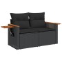 Set aus 6-teiligen Gartensofas und Kissen Kunstrattan schwarz von , Gartensets - Ref: Foro24-3226853, Preis: 408,45 €, Rabatt: %