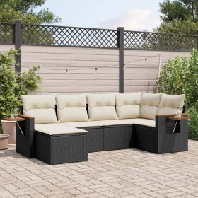 Set aus 6-teiligen Gartensofas und Kissen Kunstrattan schwarz von , Gartensets - Ref: Foro24-3227015, Preis: 407,06 €, Rabatt: %