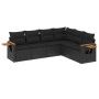 Set aus 6-teiligen Gartensofas und Kissen Kunstrattan schwarz von , Gartensets - Ref: Foro24-3226839, Preis: 395,09 €, Rabatt: %