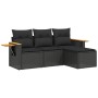 Set mit 4 Gartensofas mit Kissen Kunstrattan schwarz von , Gartensets - Ref: Foro24-3226741, Preis: 256,99 €, Rabatt: %