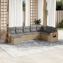 Garden sofa set with beige cushions, 8 pieces, PE rattan. by , Garden sets - Ref: Foro24-3227088, Price: 545,56 €, Discount: %