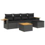 6-piece garden sofa set with black synthetic rattan cushions by , Garden sets - Ref: Foro24-3226762, Price: 346,46 €, Discoun...