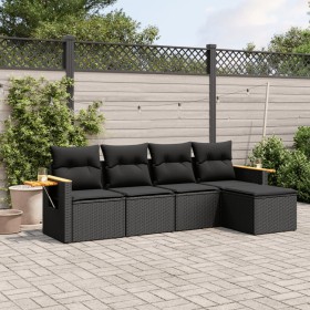 5-teiliges Gartenmöbel-Set und Kissen aus synthetischem Rattan schwarz von , Gartensets - Ref: Foro24-3226755, Preis: 298,72 ...