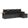 Set de muebles de jardín 5 pzas y cojines ratán sintético negro de , Conjuntos de jardín - Ref: Foro24-3226755, Precio: 303,6...