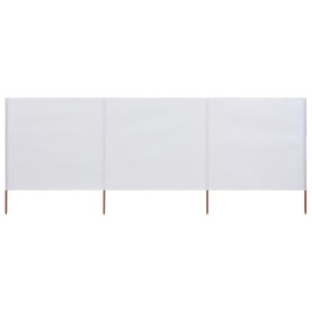 3-panel beach windbreaker in sand white fabric 400x80 cm by vidaXL, Umbrellas - Ref: Foro24-47140, Price: 30,95 €, Discount: %