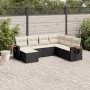 7-teiliges Garten-Esszimmerset und Kissen synthetisches Rattan schwarz von , Gartensets - Ref: Foro24-3227043, Preis: 474,13 ...