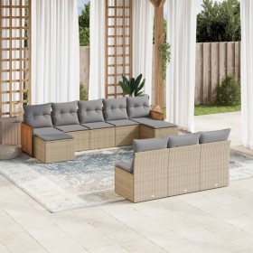 Set Gartensofas mit beigen Kissen 10 Stück synthetisches Rattan von , Gartensets - Ref: Foro24-3228068, Preis: 626,22 €, Raba...