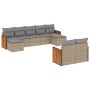 9-piece garden sofa set with beige synthetic rattan cushions by , Garden sets - Ref: Foro24-3228082, Price: 599,99 €, Discoun...