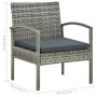 Garten-Bistromöbel-Set 3-teilig mit grauen PE-Rattan-Kissen von vidaXL, Gartensets - Ref: Foro24-45789, Preis: 133,29 €, Raba...