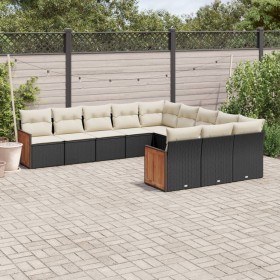 Garden sofa set 11 pieces and black synthetic rattan cushions by , Garden sets - Ref: Foro24-3228107, Price: 696,51 €, Discou...