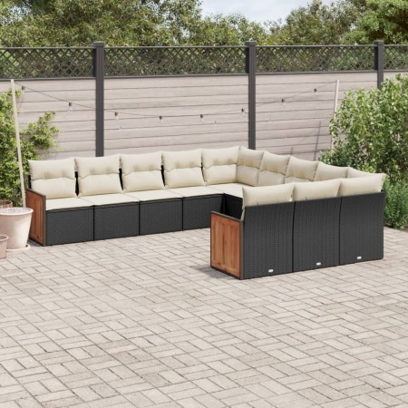 Set mit 11 Stück Gartensofas und Kissen synthetisches Rattan schwarz von , Gartensets - Ref: Foro24-3228107, Preis: 696,51 €,...