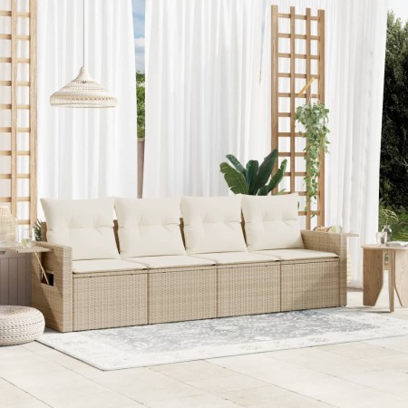 Garden sofa set with 4-piece synthetic rattan beige cushions by , Garden sets - Ref: Foro24-3252215, Price: 322,68 €, Discoun...