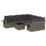 Garden furniture set 9 pieces and gray synthetic rattan cushions by , Garden sets - Ref: Foro24-3252297, Price: 634,67 €, Dis...