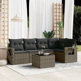 6-piece garden furniture set with gray synthetic rattan cushions by , Garden sets - Ref: Foro24-3252477, Price: 473,49 €, Dis...