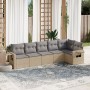 Garden sofa set with 6-piece synthetic rattan beige cushions by , Garden sets - Ref: Foro24-3252526, Price: 472,99 €, Discoun...