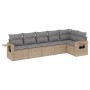 Set Gartensofas mit Kissen 6 Stück synthetisches Rattan beige von , Gartensets - Ref: Foro24-3252526, Preis: 468,44 €, Rabatt: %