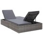 Double sun lounger with gray synthetic rattan cushion by vidaXL, Outdoor beds - Ref: Foro24-45770, Price: 369,69 €, Discount: %