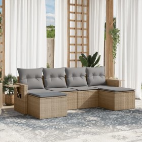 Garden sofa set with 6-piece synthetic rattan beige cushions by , Garden sets - Ref: Foro24-3252856, Price: 426,63 €, Discoun...