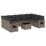 Garden sofa set 10 pieces with gray synthetic rattan cushions by , Garden sets - Ref: Foro24-3252947, Price: 678,70 €, Discou...