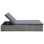 Double sun lounger with gray synthetic rattan cushion by vidaXL, Outdoor beds - Ref: Foro24-45770, Price: 369,69 €, Discount: %