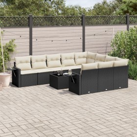 Garden sofa set 11 pieces and black synthetic rattan cushions by , Garden sets - Ref: Foro24-3253033, Price: 662,69 €, Discou...