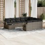 Garden sofa set 11 pieces and gray synthetic rattan cushions by , Garden sets - Ref: Foro24-3253067, Price: 722,45 €, Discoun...