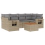 Set aus 7-teiligen Gartensofas und Kissen, synthetisches Rattan, beige von , Modulare Sofas für den Außenbereich - Ref: Foro2...