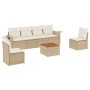 Set aus 7-teiligen Gartensofas und Kissen, synthetisches Rattan, beige von , Modulare Sofas für den Außenbereich - Ref: Foro2...