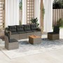 7-teilige Gartensofagarnitur mit grauen PE-Rattankissen von , Modulare Sofas für den Außenbereich - Ref: Foro24-3224513, Prei...