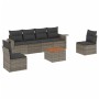 Set de sofás de jardín 7 piezas con cojines ratán PE gris de , Sofás modulares de exterior - Ref: Foro24-3224513, Precio: 450...