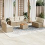 Garden sofa set with beige cushions, 8 pieces, PE rattan. by , Modular outdoor sofas - Ref: Foro24-3224518, Price: 584,30 €, ...