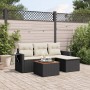 5-teiliges Gartenmöbel-Set und Kissen aus synthetischem Rattan schwarz von , Modulare Sofas für den Außenbereich - Ref: Foro2...