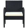 Sillón de jardín con cojín ratán sintético negro de vidaXL, Sillas de jardín - Ref: Foro24-45795, Precio: 84,81 €, Descuento: %