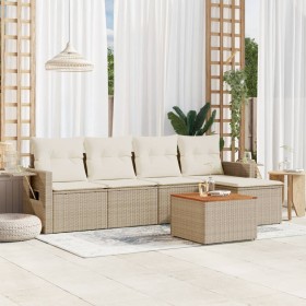 Garden sofa set with 6-piece synthetic rattan beige cushions by , Modular outdoor sofas - Ref: Foro24-3224539, Price: 431,99 ...