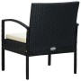 Sillón de jardín con cojín ratán sintético negro de vidaXL, Sillas de jardín - Ref: Foro24-45795, Precio: 84,81 €, Descuento: %