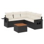 Set aus 6-teiligen Gartensofas und Kissen Kunstrattan schwarz von , Modulare Sofas für den Außenbereich - Ref: Foro24-3224558...