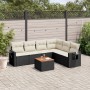 7-piece garden dining set with black synthetic rattan cushions by , Modular outdoor sofas - Ref: Foro24-3224579, Price: 449,8...