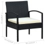 Sillón de jardín con cojín ratán sintético negro de vidaXL, Sillas de jardín - Ref: Foro24-45795, Precio: 84,81 €, Descuento: %