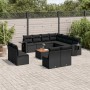 Garden sofa set 12 pieces with black synthetic rattan cushions by , Modular outdoor sofas - Ref: Foro24-3224620, Price: 701,4...