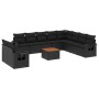 Set mit 11 Stück Gartensofas und Kissen synthetisches Rattan schwarz von , Modulare Sofas für den Außenbereich - Ref: Foro24-...