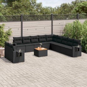 Set de sofás de jardín 12 piezas cojines ratán sintético negro de , Sofás modulares de exterior - Ref: Foro24-3224641, Precio...