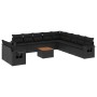 Set Gartensofas 12 Stück Kissen synthetisches Rattan schwarz von , Modulare Sofas für den Außenbereich - Ref: Foro24-3224641,...