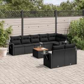 Set aus 8-teiligen Gartensofas und Kissen Kunstrattan schwarz von , Modulare Sofas für den Außenbereich - Ref: Foro24-3224648...