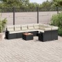 Garden sofa set 10 pieces with black synthetic rattan cushions by , Modular outdoor sofas - Ref: Foro24-3224719, Price: 631,4...