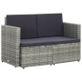 2-Sitzer-Gartensofa mit grauen synthetischen Rattankissen von vidaXL, Outdoor-Sofas - Ref: Foro24-45783, Preis: 182,78 €, Rab...