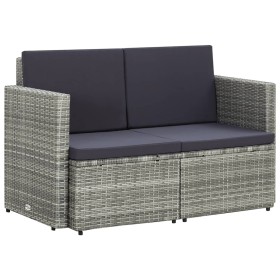 2-seater garden sofa with gray synthetic rattan cushions by vidaXL, Outdoor sofas - Ref: Foro24-45783, Price: 183,67 €, Disco...